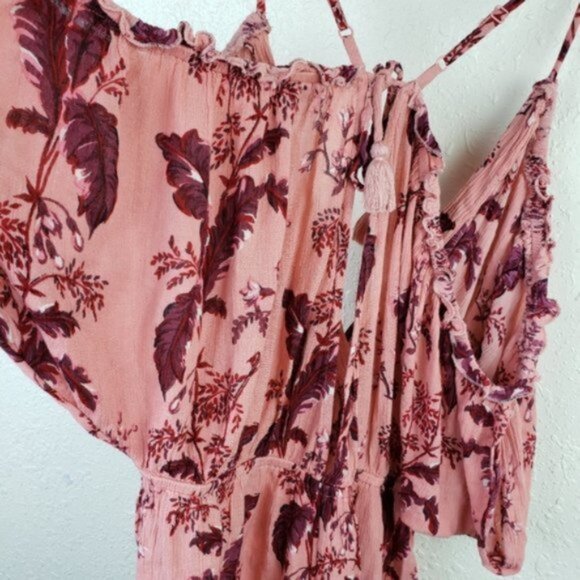 Bundle 2 TOPSHOP Boho Rompers Floral Print Ruffle Off Shoulder size S - Picture 6 of 16